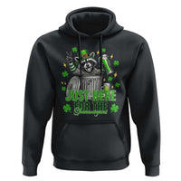 Funny Raccoon Drinking Beer St Patricks Day Hoodie Just Here For The Shenanigans