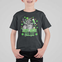 Funny Raccoon Drinking Beer St Patricks Day T Shirt For Kid Just Here For The Shenanigans
