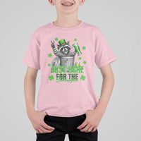 Funny Raccoon Drinking Beer St Patricks Day T Shirt For Kid Just Here For The Shenanigans