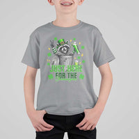 Funny Raccoon Drinking Beer St Patricks Day T Shirt For Kid Just Here For The Shenanigans