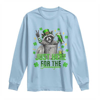 Funny Raccoon Drinking Beer St Patricks Day Long Sleeve Shirt Just Here For The Shenanigans