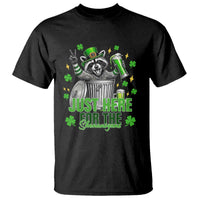 Funny Raccoon Drinking Beer St Patricks Day T Shirt Just Here For The Shenanigans