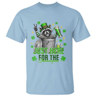 Funny Raccoon Drinking Beer St Patricks Day T Shirt Just Here For The Shenanigans