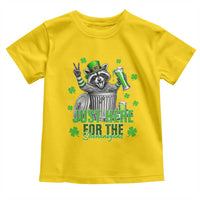 Funny Raccoon Drinking Beer St Patricks Day Toddler T Shirt Just Here For The Shenanigans