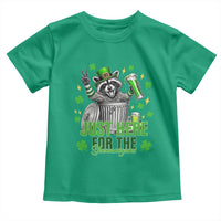 Funny Raccoon Drinking Beer St Patricks Day Toddler T Shirt Just Here For The Shenanigans