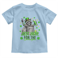 Funny Raccoon Drinking Beer St Patricks Day Toddler T Shirt Just Here For The Shenanigans