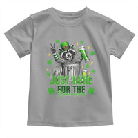 Funny Raccoon Drinking Beer St Patricks Day Toddler T Shirt Just Here For The Shenanigans