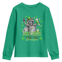 Funny Raccoon Drinking Beer St Patricks Day Youth Sweatshirt Just Here For The Shenanigans