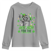 Funny Raccoon Drinking Beer St Patricks Day Youth Sweatshirt Just Here For The Shenanigans