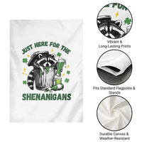 Funny Raccoon St Patricks Day Meme Garden Flag Trash Panda Just Here For The Shenanigans