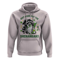 Funny Raccoon St Patricks Day Meme Hoodie Trash Panda Just Here For The Shenanigans