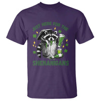 Funny Raccoon St Patricks Day Meme T Shirt Trash Panda Just Here For The Shenanigans