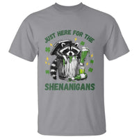 Funny Raccoon St Patricks Day Meme T Shirt Trash Panda Just Here For The Shenanigans