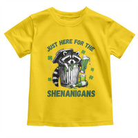 Funny Raccoon St Patricks Day Meme Toddler T Shirt Trash Panda Just Here For The Shenanigans