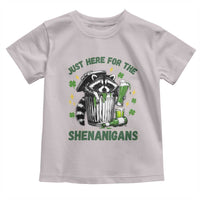 Funny Raccoon St Patricks Day Meme Toddler T Shirt Trash Panda Just Here For The Shenanigans