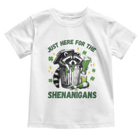 Funny Raccoon St Patricks Day Meme Toddler T Shirt Trash Panda Just Here For The Shenanigans