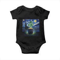 St Patricks Day Starry Night Shamrock Van Gogh Art Baby Onesie