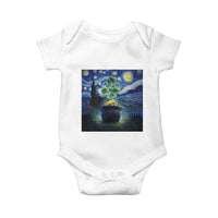 St Patricks Day Starry Night Shamrock Van Gogh Art Baby Onesie