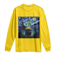 St Patricks Day Starry Night Shamrock Van Gogh Art Long Sleeve Shirt