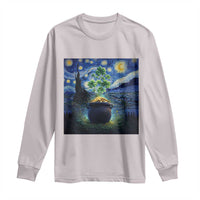 St Patricks Day Starry Night Shamrock Van Gogh Art Long Sleeve Shirt