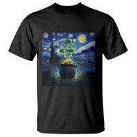 St Patricks Day Starry Night Shamrock Van Gogh Art T Shirt