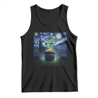 St Patricks Day Starry Night Shamrock Van Gogh Art Tank Top