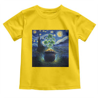 St Patricks Day Starry Night Shamrock Van Gogh Art Toddler T Shirt