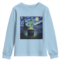 St Patricks Day Starry Night Shamrock Van Gogh Art Youth Sweatshirt