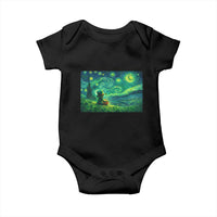 St Patricks Day Starry Night Leprechaun Shamrock Van Gogh Baby Onesie