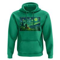 St Patricks Day Starry Night Leprechaun Shamrock Van Gogh Hoodie