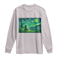 St Patricks Day Starry Night Leprechaun Shamrock Van Gogh Long Sleeve Shirt