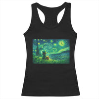 St Patricks Day Starry Night Leprechaun Shamrock Van Gogh Racerback Tank Top