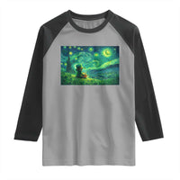 St Patricks Day Starry Night Leprechaun Shamrock Van Gogh Raglan Shirt