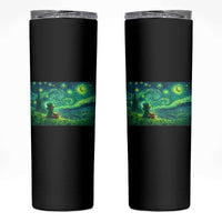 St Patricks Day Starry Night Leprechaun Shamrock Van Gogh Skinny Tumbler