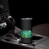 St Patricks Day Starry Night Leprechaun Shamrock Van Gogh Skinny Tumbler