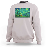 St Patricks Day Starry Night Leprechaun Shamrock Van Gogh Sweatshirt