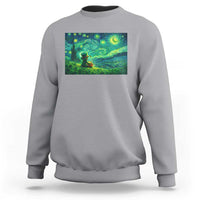 St Patricks Day Starry Night Leprechaun Shamrock Van Gogh Sweatshirt