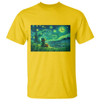 St Patricks Day Starry Night Leprechaun Shamrock Van Gogh T Shirt
