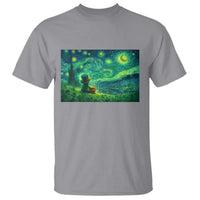 St Patricks Day Starry Night Leprechaun Shamrock Van Gogh T Shirt