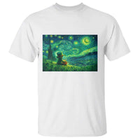 St Patricks Day Starry Night Leprechaun Shamrock Van Gogh T Shirt