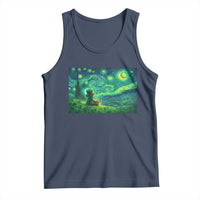 St Patricks Day Starry Night Leprechaun Shamrock Van Gogh Tank Top