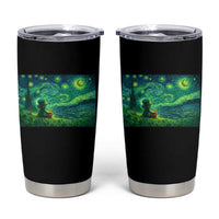 St Patricks Day Starry Night Leprechaun Shamrock Van Gogh Tumbler Cup