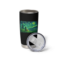 St Patricks Day Starry Night Leprechaun Shamrock Van Gogh Tumbler Cup
