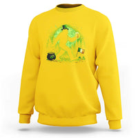 Funny Bigfoot St Patricks Day Sweatshirt Sasquatch Drinking Green Beer Lover
