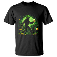 Funny Bigfoot St Patricks Day T Shirt Sasquatch Drinking Green Beer Lover