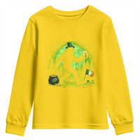 Funny Bigfoot St Patricks Day Youth Sweatshirt Sasquatch Drinking Green Beer Lover