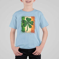 Retro Ireland Shamrock Irish Flag St Patricks Day T Shirt For Kid