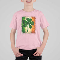 Retro Ireland Shamrock Irish Flag St Patricks Day T Shirt For Kid
