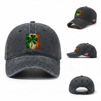 Retro Ireland Shamrock Irish Flag St Patricks Day Washed Cotton Baseball Cap