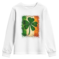 Retro Ireland Shamrock Irish Flag St Patricks Day Youth Sweatshirt